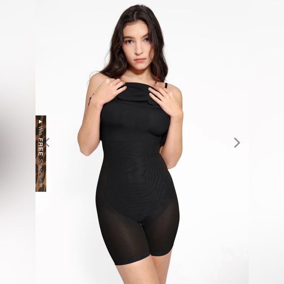 NWT Popilush modal maxi black spaghetti straps and built in shapewear - Picture 2 of 8